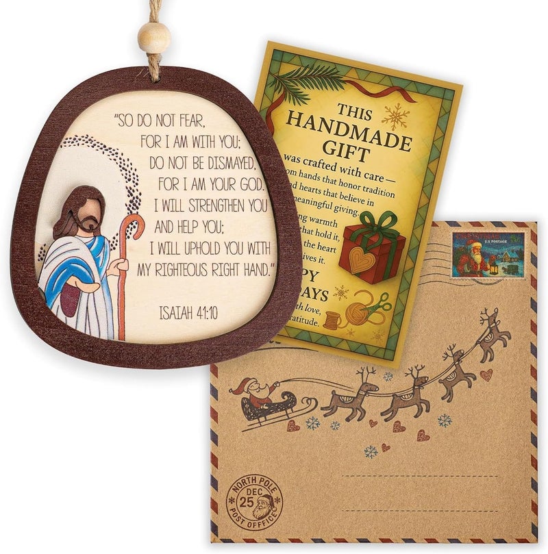 NELXI Religious Ornaments, Jesus Christmas Ornaments, Bible Verse Gifts for Men Women, Isaiah 41:10 Ornament with Inspiring Scripture, Christian Holiday Decor Keepsake for Faith Home - So Do Not Fear - Image 4